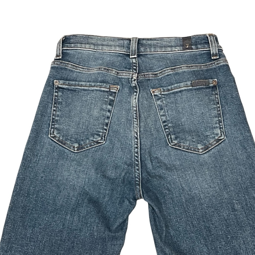 7 FOR ALL MANKIND High Waist Slim Kick Destroyed Hem Luxury Jeans Size 25 - Picture 6 of 16